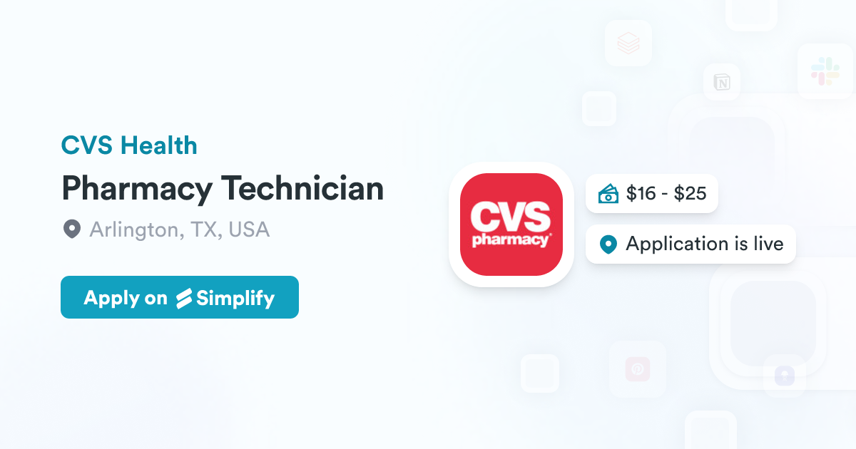 Pharmacy Technician CVS Health Simplify Jobs